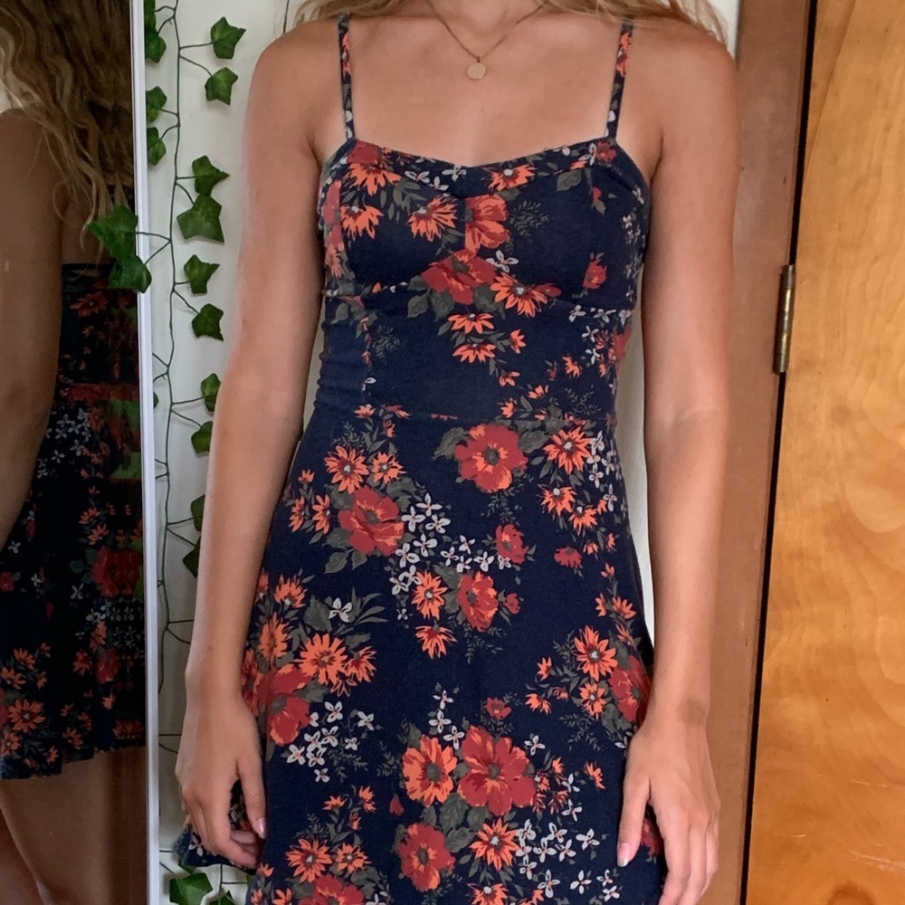 floral cut out skater dress